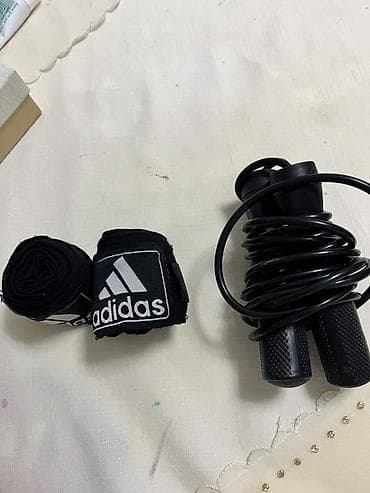 Спорт и отдых: Boks və fitness dəsti - Adidas əl sarğıları (2 ədəd): Qara rəng — 1