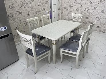 Mətbəx üçün, Açılmayan, Dördbucaq masa, 6 stul — 3