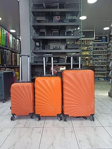 Çamadanlar: Sərt korpuslu 3-lü çamadan dəsti – narıncı rəng - Korpus: yüngül və — 1