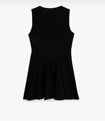 мини: Qara qolsuz mini don - Rəng: klassik qara - Siluet: beldən yüngül — 3