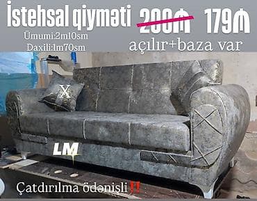 Divan – ENDİRİMLƏ • Qiymət: 179 ₼ • Ümumi ölçü: 2 m 10 sm • Daxili