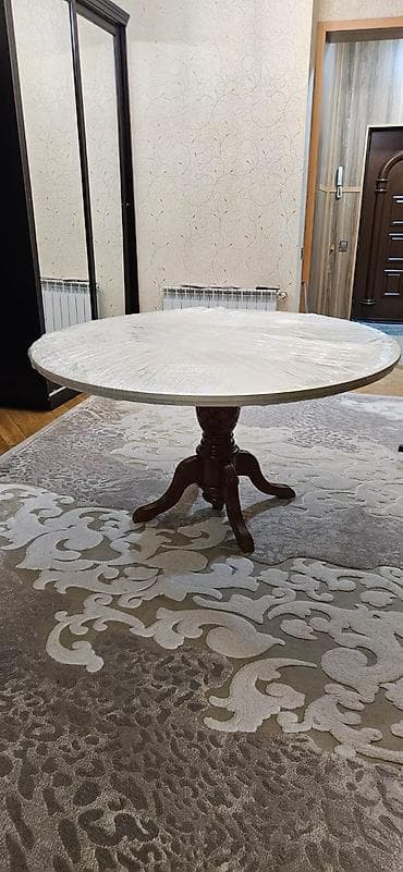 gence ev esyalari: TehiOval masa. 170azn. Mermer tekusturali. Yaxsi veziyyetde ünvan — 1