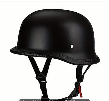 tecili moped satilir: Moto dəbilqə – klassik “retro/kollekcion” tərz - Rəng: mat qara - — 3