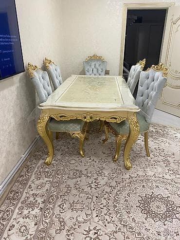 Qonaq otağı üçün, Yeni, Açılan, Dördbucaq masa, 8 stul — 1
