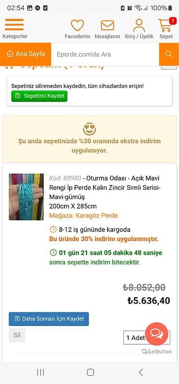 perde satisi: Endirildi,Demey olarki yenidi reng uygun gelmediyine gore satilir — 6