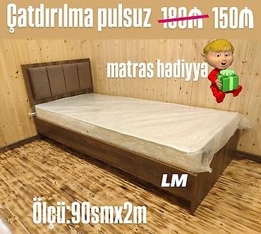 Tək nəfərlik taxta çarpayı - Ölçü: 90 sm x 200 sm - Rəng/üslub: isti lalafo.az -da Tək nəfərlik taxta çarpayı - Ölçü: 90 sm x 200 sm - Rəng/üslub: isti