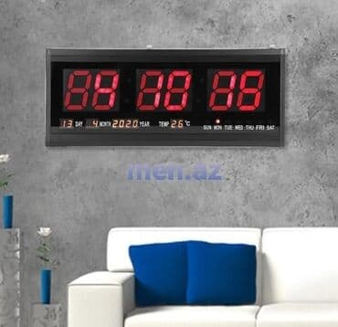 elektron divar saatı: Elektron divar saatı Led Number clock Elektron saat Ölçüsü 118*6*55.5 — 2