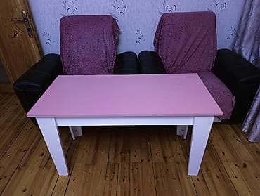 Çevrilən üstlü salon masası - Rəng: ağ karkas, açıq çəhrayı üst panel lalafo.az -da Çevrilən üstlü salon masası - Rəng: ağ karkas, açıq çəhrayı üst panel