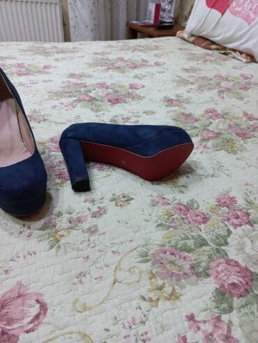 туфли с силиконовыми вставками: Туфли, Размер: 37, цвет - Синий, Новый — 4