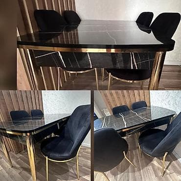 Qonaq otağı üçün, İşlənmiş, Kvadrat masa, 6 stul