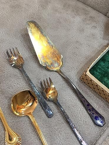 Столовые приборы: Vintage tort qurğusu – desert dəsti - Tərkib: 5 parça - 1 ədəd — 2