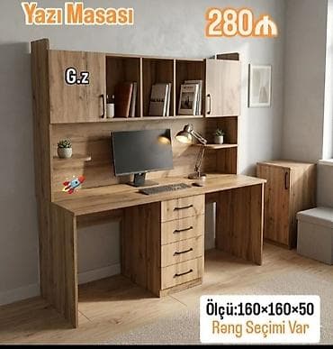 Düz masa, Stulsuz, Polkalı, Siyirməli, Teksturalı laminat