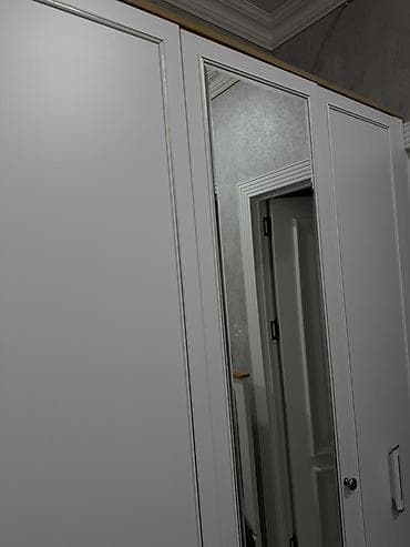 asilqan taxta: 3 qapılı, Güzgülü, Ağ, Taxta, Açılan, Düz dolab — 7