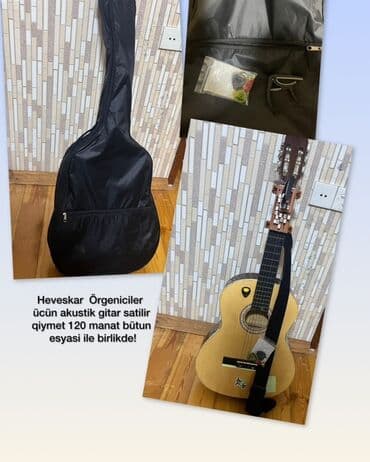 Məhsul: Akustik gitar dəsti Təsvir: - Heveskar öyrənənlər üçün uyğun