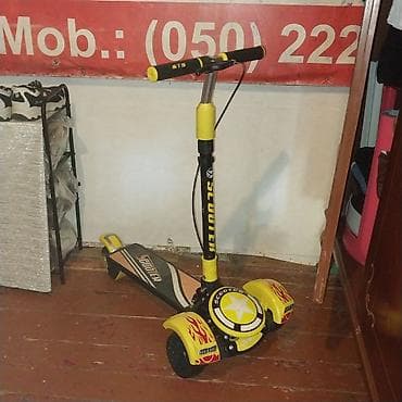 Uşaq skuterı – 3 təkərli, sarı-qara dizayn Skuter 2 Defe sürülüb 85 — 3