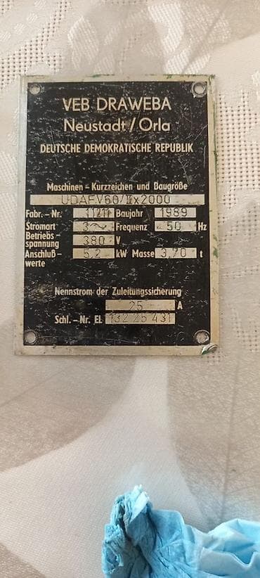 banan agaci: VEB DRAWEBA UDAFV60/1x2000 taxta soyma (veneer) dəzgahı - Model — 3