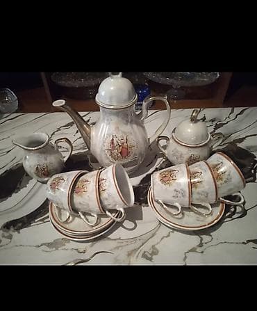 Другое: Porcelain çay servisi dəsti - Klassik üslubda dekor: fincan və — 1