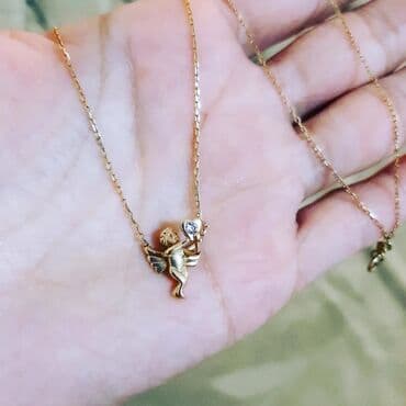 tək qaş: Boyunbağı, Sarı qızıl, 585 Əyar, 218 g — 2