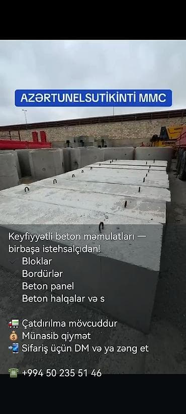 doner eti: Məhsul: Beton məmulatları (istehsalçıdan) Təsvir: - Bloklar – tikinti — 7