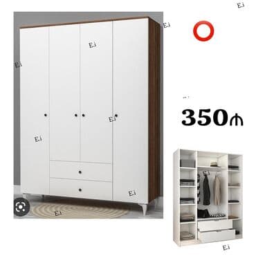 шкаф купе по индивидуальному заказу: Yeni, Açılan, 4 qapılı Qarderob, paltar dolabı — 1