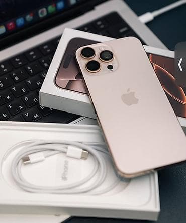 Mobil telefon və aksesuarlar: IPhone 16 Pro Max, 256 GB, Desert Titanium, Face ID — 1