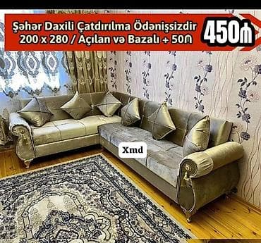 acilan divan: Künc divan dəsti - Ölçü: 200 x 280 sm - Mexanizm: açılan (yatacaq — 2