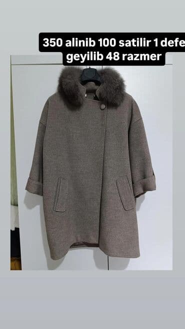 kapüşonlu qadın şubaları: Qadın üst geyimləri – 48 razmer və 3XL 1) Qəhvəyi palto - 48 razmer - — 1