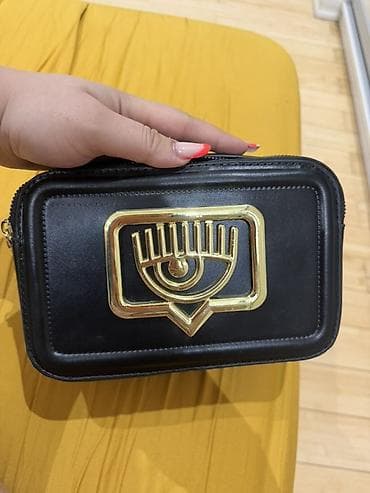 usta çantasi: Qara çiyin/çapraz çanta - Material: hamar teksturalı süni dəridən — 1