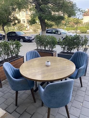 Dəst: dairəvi yemək/masa və 4 ədəd kreslo - Masa: dairəvi formalı — 1