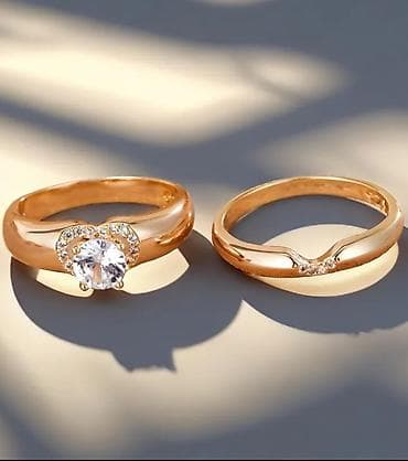 qlzll: 18 karat qızılı suyuna salinib rəngi getmir Qızıl rəngli cütlük üzük — 2