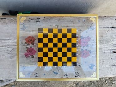 metbex ucun alcipan fiqurlari: Şüşə üstlü şahmat dəsti - Dekorativ şüşə masaüstü: üst səth şəffaf — 1