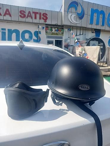sak mator: Bell motosiklet dəbilqəsi – qara rəng, yarım (half-helmet) model — 8