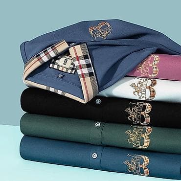 köynek: Polo köynək, Burberry, XL, rəng - Mavi — 1