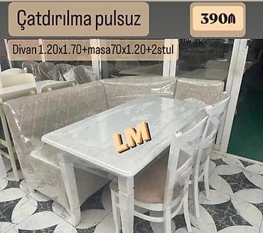 metbext kunc divan: Mətbəx künc dəsti Komplekt: - Künc divan: 1.20 x 1.70 m - Masa: 70 x — 1