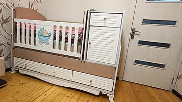 Beşiklər: Oğlan və qız üçün, İşlənmiş, Dördbucaq, Beşik, Matras ilə, Yellənmə mexanizm ilə — 3