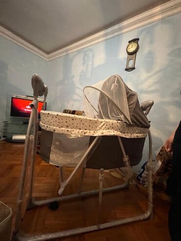 nəni: Elektrikli beşik/ayaqlı körpə beşiyi - Sallaq konstruksiyalı möhkəm — 2
