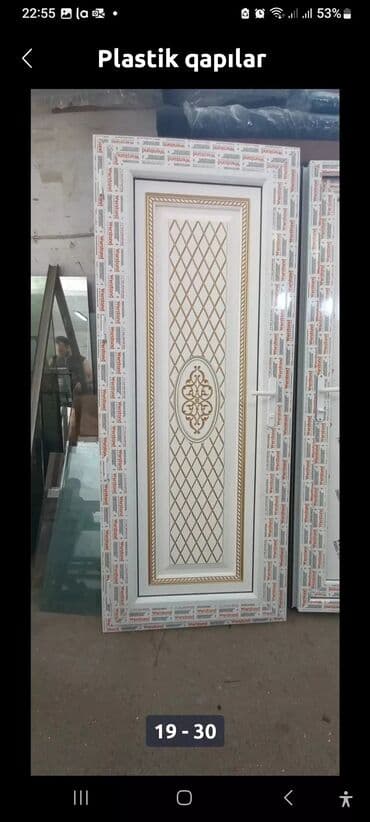 plastik qapılar: Yeni Plastik qapı 80x200 sm Zamok və çərçivə ilə, Zəmanətli, Pulsuz quraşdırma, Pulsuz çatdırılma, Rayonlara çatdırılma — 30