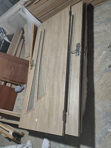 mdf panel: 4 ədəd MDF laminat qapı dəsti – palıd teksturalı, şüşəli dizayn və — 6