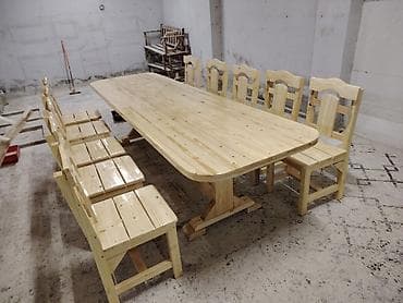 metbex ucun stol stul: Mətbəx üçün, Açılmayan, Oval masa, 12 stul — 1