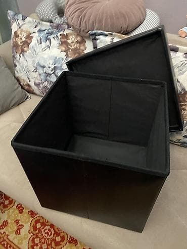 Pufiklər: İşlənmiş, Pufik oturacaq, Süni dəri, rəng - Qara — 2