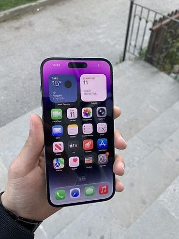 IPhone 14 Pro, 128 GB, Deep Purple, Zəmanət, Simsiz şarj, Face ID