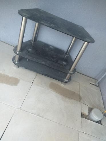 rəfi: Düz TV altlığı, Polkalı, Şüşəli — 6