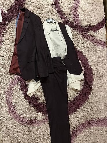 çoban geyimi: Kişi üçlük kostyum dəsti Tek 1 defe geyilib - Rəng: tünd — 5