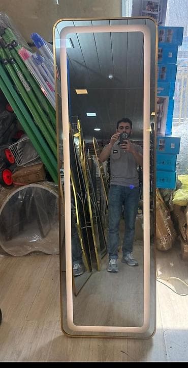 işıqlı güzgü: Güzgü Döşəmə üstü, Düzbucaqlı, Arxa işıqlı — 2