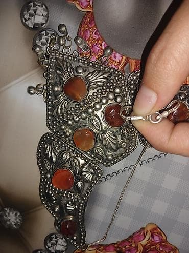 casio edifice saat: Bohem üslublu bəzəkli boyunbağı - Material: gümüş rəngli metal əsas — 2