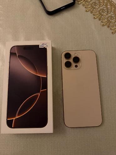 IPhone 16 Pro Max, 256 GB, Desert Titanium, Barmaq izi, Simsiz şarj, Face ID — 3