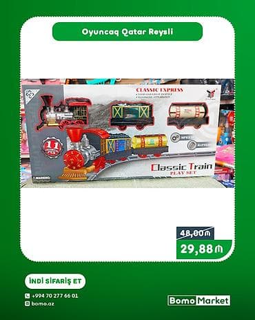 Oyuncaq Qatar Reysli – Classic Train Play Set - Klassik dizaynlı