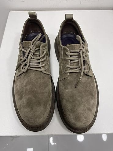 Туфли: Kişi ayaqqabısı – süet/velür üst material, zeytun-boz (taupe) rəng. - — 3