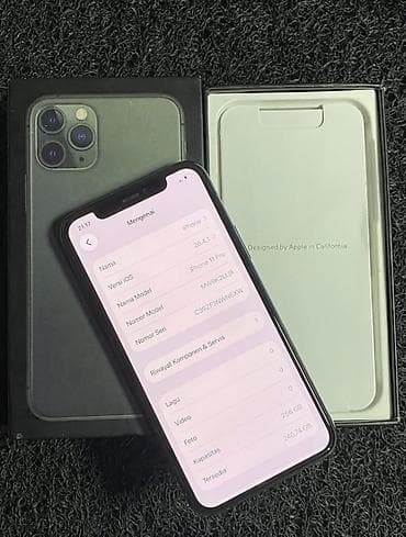 iphone 7 telefon: IPhone 11 Pro, 256 GB, Matte Midnight Green, Zəmanət, Simsiz şarj, Face ID — 4