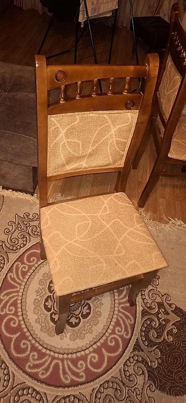 barni stol: Qonaq otağı üçün, Açılmayan, Dördbucaq masa, 6 stul — 2